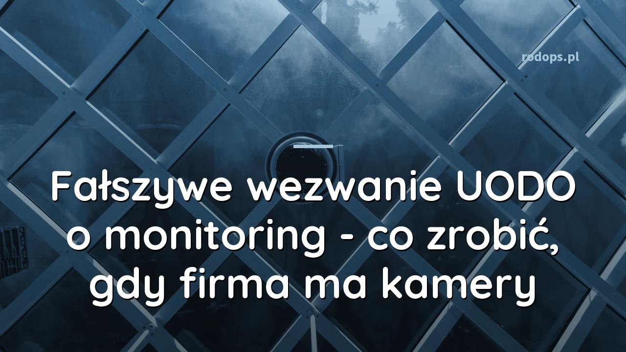 Fałszywe wezwanie UODO o monitoring - co zrobić, gdy firma ma kamery