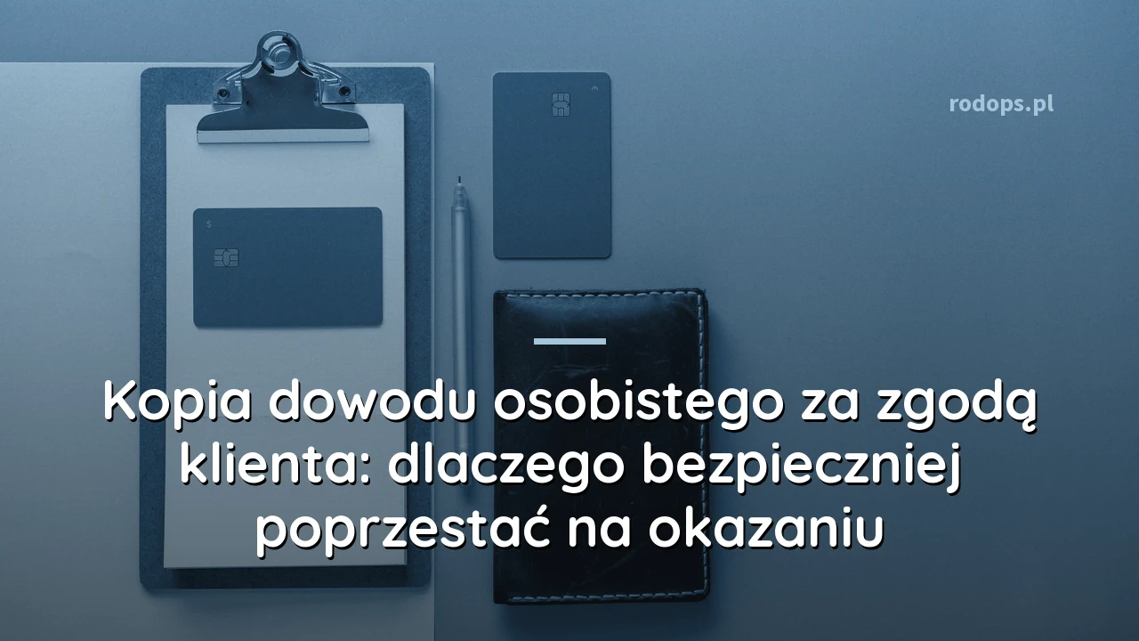 Kopia dowodu osobistego za zgodą klienta: dlaczego bezpieczniej poprzestać na okazaniu