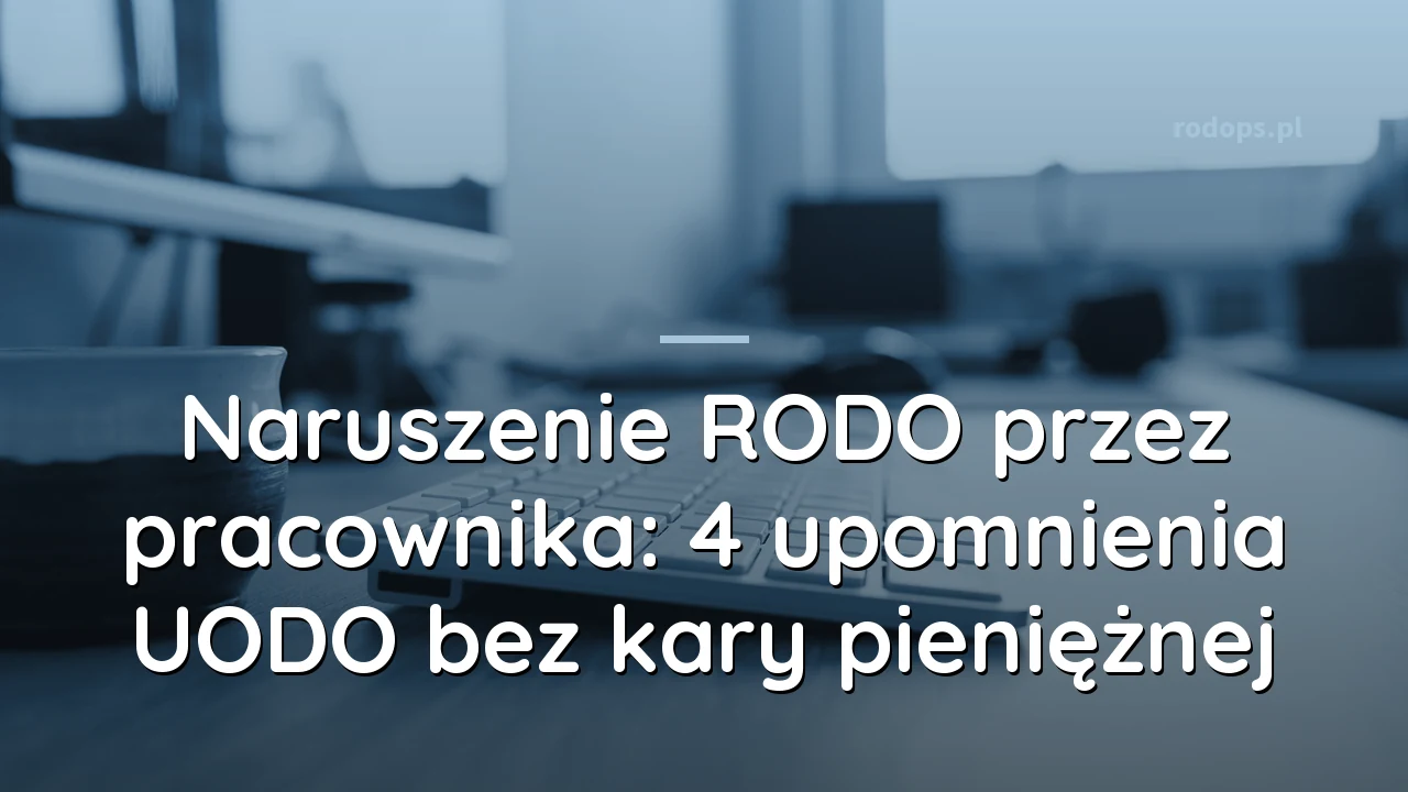 Naruszenie RODO przez pracownika: 4 upomnienia UODO bez kary pieniężnej