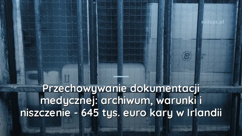 Przechowywanie dokumentacji medycznej: archiwum, warunki i niszczenie - 645 tys. euro kary w Irlandii