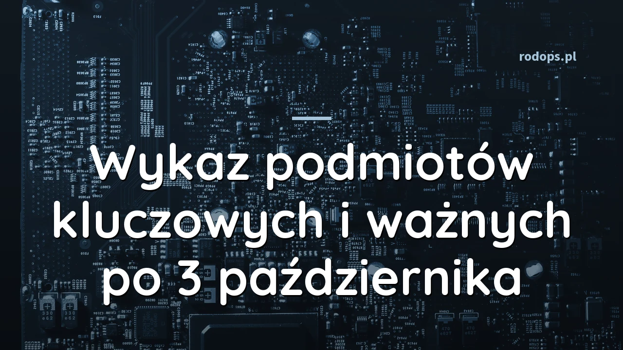 Wykaz podmiotów kluczowych i ważnych po 3 października: wniosek, terminy NIS2 i kary